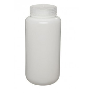 250mL Fluorinated Wide Mouth HDPE Bottle, 43mm HDPE Screw Thread Closure (72/cs)