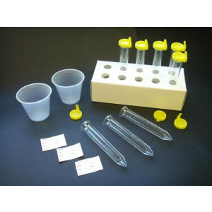 Uri-Pak Urine Collection System, 12mL Flared Top Urine Tube, Yellow Snap Caps with Sanitary Grip, Collection Cups & ID Labels, 100/Bag, 5 Bags/Unit