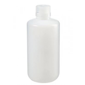 1000mL Narrow Mouth Natural HDPE Bottle, 38-430 PP Screw Thread Closure {Packaging Grade} (50/cs)