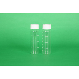 40mL Clear Graduated 33 Expansion VOA Vial Assembled w/Open Top Bonded T/S Septa {HEAVY} Cap, Certified (72/cs)