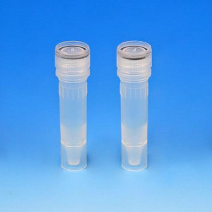 Microtube, 1.5mL, Self-Standing, Attached Screw Cap for Color Insert, with O-Ring, STERILE, PP, 100/Bag, 10 Bags/Unit